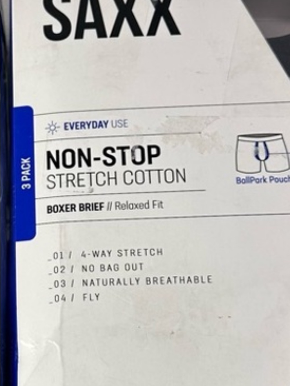 NWOT Saxx Men's Non-Stop Stretch Cotton Boxer Briefs (4 prs)Gray and Black Med - Picture 5 of 5